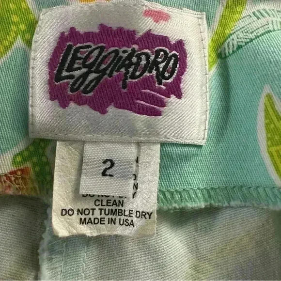 Leggiadro Women’s Size 2 Bright Floral Side Zip Ankle Pants Made In USA - Picture 13 of 15